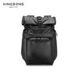 金圣斯（KINGSONS）旅行背包男士双肩包休闲运动骑行包16寸笔记本电脑包防水学生书包 J29 暗夜黑 23L
