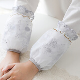 宝思韩蕾丝袖套女士冬天手套儿童套袖羽绒服护袖短款袖头秋冬季手袖 灰色 1双（52108）