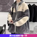 嘉晔秋季新款外套男连帽韩版潮流百搭夹克运动棒球服ins 629羊羔绒A161灰色 M