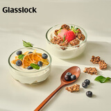 Glasslock玻璃碗家用泡面碗耐高温加厚钢化玻璃蒸蛋碗沙拉碗300ml*2