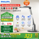 飞利浦（PHILIPS）护眼台灯家用全光谱儿童学习台灯无蓝光学生阅读卧室灯轩坦灰