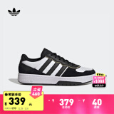 adidas「面包鞋」COURTIC经典运动板鞋男女阿迪达斯官方三叶草 白/黑JS3034 42