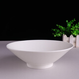 錦鳯 纯白骨瓷碗米饭碗汤碗景德镇餐具家用陶瓷大面碗汤锅高脚碗1个装 8英寸斗笠碗