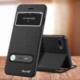 ALIVO 适用苹果7plus手机壳iphone8保护皮套6s翻盖式i6splus全包防摔se2男女 7P/8Plus 钢琴黑+钢化膜