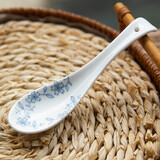 和风四季景德镇日式釉下彩家用餐具餐厅陶瓷饭碗面碗汤碗圆盘碗碟组合套装 （花蔓草）小瓷勺