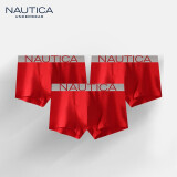 NAUTICA UNDERWEAR男士内裤无感透气内裤3条装秋冬季平脚裤四角裤nautica Underwear 红色+红色+红色 3条 XXL