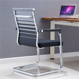 双木马 升级加粗办公椅弓形电脑椅子网布透气麻将椅学生宿舍凳会议座椅 加固［方管］-灰黑-中背