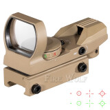 Fire Wolf吃鸡四变点全息瞄反射全息镜无倍数四种样式变点红绿光学瞄准器 沙色HD101四变点20mm卡扣