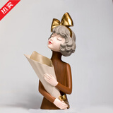 柏梵（bofan）现代创意蝴蝶结女孩花瓶摆件北欧客厅玄关干花插花摆设 乔迁礼物 棕色女孩花瓶（不含花） 现货