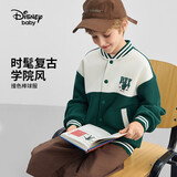 迪士尼（DISNEY）童装儿男女童棒球服外套学院风华夫格透气上衣25春DB431IE20绿140