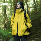 JEEP SPIRIT吉普【朱雀红】三合一冲锋衣女2024新款秋冬风衣外套防水大码登山 荧光黄【单冲无内胆】男女同款 S【95-110斤】