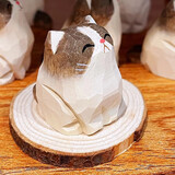 苏念木雕橘猫布偶猫手工艺品可爱钥匙扣手作物件日式动物生日礼物 英短灰挂件【木盒装】