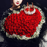 百花馆鲜花速递99朵玫瑰花束真花生日礼物送女友表白求婚同城配送当日达 【此情不渝】99朵|ZZ73