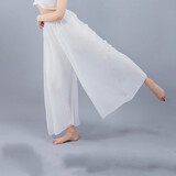 共妍 现代舞服古典舞服女 民族舞蹈服莫代尔练功裤飘逸雪纺舞蹈裤阔腿 原白 均码