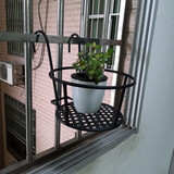 帝王金樽阳台栏杆花架加宽特大号花架铁艺护栏架悬挂式窗台绿萝花架子加粗 加大号一个黑色（挂钩8.5）