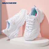 Skechers斯凯奇女鞋百搭厚底运动小白鞋熊猫鞋增高休闲老爹鞋 【女款】白银/WSL 35