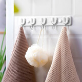 茶花排钩挂钩多功能厚实粘钩塑料挂衣钩毛巾架 门后厨房浴室挂钩 【5钩】U型排钩 29cm