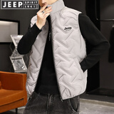 JEEP SPIRIT吉普马甲男冬季立领棉马夹保暖外套男青少短款坎肩休闲帅气潮流 灰色 3XL （145-160斤）