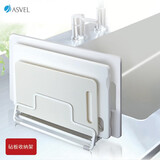 阿司倍鹭（ASVEL）家用厨房不锈钢砧板架收纳架 案板架免打孔菜板架置物架 金属镀层 材质A2628-19纯白色