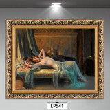 林格印象欧式卧室装饰画床头挂画睡美人横版壁画美式人物油画酒店背景墙画 LP541 80*120厘米