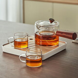 忆壶茶（YIHUTEA） 玻璃茶壶侧把泡茶壶 电陶炉煮茶器功夫茶具套装煮茶壶茶道杯 【贈茶盘】两品杯+壶550ml