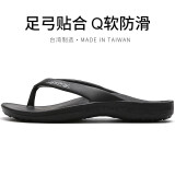 維諾妮卡台湾EVA拖鞋人字拖女夏外穿时尚防滑静音拖鞋情侣夹脚拖海边度假 黑色 38-39 适合7码