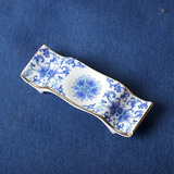 LICHEN 景德镇陶瓷两用筷托筷子架珐琅彩餐具宫廷风格 青花白