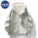 NASA MARVEL棉衣男棉服男冬季外套面包服羊羔绒连帽潮牌加绒加厚百搭情侣装