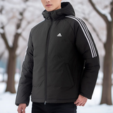阿迪达斯（adidas）羽绒服男装冬季新款运动服休闲连帽防风保暖羽绒夹克外套IT8730 IT8730 /黑色经典/商家力荐 M
