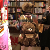 尔山集黄油小熊背包双肩旅行出游卡通毛绒背包lolita玩偶包情人节礼物 公仔书包【棕色大号】