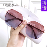 缘目（YUANMU） 偏光墨镜女渐变色太阳镜2022新款潮流显瘦韩版网红近视防紫外线开车驾驶太阳眼镜 粉框霁霞片 高清偏光 防紫外线【店长推荐】