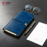 金隆兴创意复古活页记事本A6办公笔记本子多功能随身旅行手账本绑绳计划日记本 8269蓝色