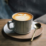INSCRIPTION 复古欧式咖啡杯碟套装 家用特色餐厅咖啡厅下午茶拉花杯子 白昼见月-咖啡杯碟+勺