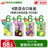 阳光先生（MR.SUNSHINE）混合口味 茅根竹蔗水提子汁果汁饮料250ml*24盒 多口味整箱装 【混合6】双柚+青柑+百香果+提子