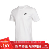 耐克（NIKE）男子 T恤 AS M NSW CLUB TEE 运动服AR4999-101白黑色L