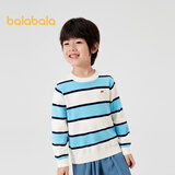 巴拉巴拉童装宝宝针织衫儿童毛衣秋装男童打底衫女童纯棉 蓝白条纹00481 150 cm