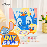 迪士尼（Disney）数字油画diy手工动漫装饰画客厅填充手绘画画填色手工油彩画30x30cm史迪奇A60068美育工具