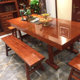 倾听木之歌 奥坎实木大板茶台茶桌椅组合老板办公桌会议桌巴花原木茶板书桌 一板一价联系客服挑选