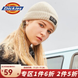 dickies 毛线帽 男女同款字母绣标针织帽 9542 奶油色 均码