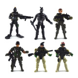 酷尔多4寸军事兵人模型6款军人模型带关节可动美国兵人配武器兵人模型