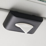 润群皮革车载汽车纸巾盒挂式遮阳板天窗抽纸盒 黑色 6620挂款