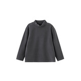 papa爬爬秋冬儿童高领波波绒打底衫条纹洋气保暖男女宝宝长袖上衣 深灰-小高领 110 cm