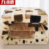 九洲鹿家纺 拉舍尔毛毯冬季 3.6斤150x200cm米粽格
