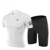 洛克兄弟（ROCKBROS）夏季骑行服套装男女山地公路自行车衣服单车装备 白色套装（logo款） S