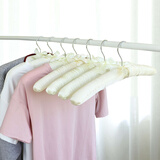 三特包布衣架海绵无痕防滑家用布艺软衣架子不起包挂毛衣专用衣服撑子 优雅米白色【女款38cm】 10支