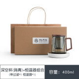 南山先生玻璃杯带把带盖便携泡茶杯茶水分离大容量办公杯带柄家用绿茶杯子 深空杯 55度恒温器组合 带过滤