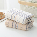 金号毛巾 纯棉无捻双层纱布艺强吸水 家用情侣男女儿童可用A类一等品新疆长绒棉 无印全棉舒适洗澡洗脸巾 双面纱布-2条（白+棕）