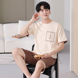 雯婉欣夏季新款睡衣男士纯棉短袖夏天男生卡通可爱大码可外穿家居服套装 TSM1779 L（110-130斤）