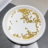 欧斯若 100颗 镀金色珠子 隔珠 小金珠 金银色光面圆珠 diy手工串珠配件 金色 3.2mm孔1.5（约100个，5.8克）