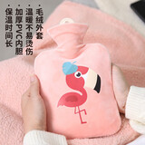 乐尚星热水袋注水加厚防爆暖水袋PVC暖手宝学生情侣宿舍痛经暖腰暖腹袋 粉色火烈鸟1000ML 推荐